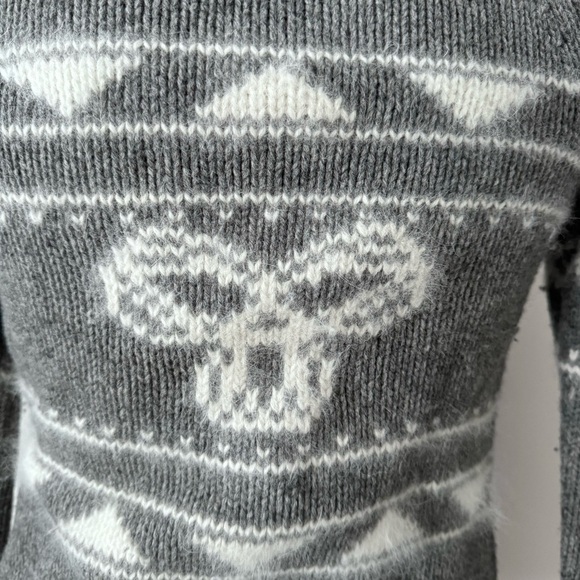 Aritzia TNA Lambswool & Angora Sea to Sky Zip-up Cardigan Sweater Grey White XS - Picture 4 of 8